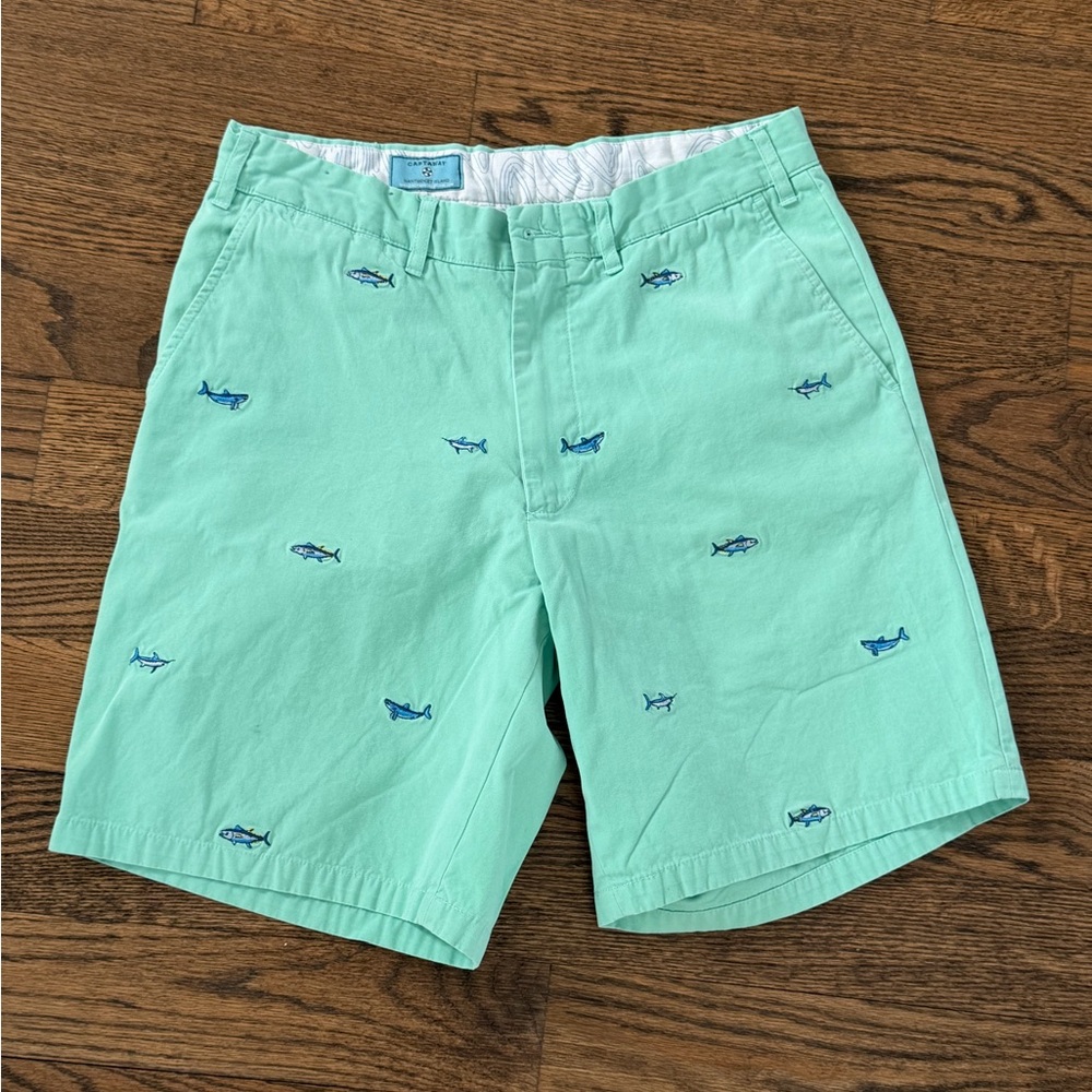 🐟 Mint Green Shorts w/ Fish Print